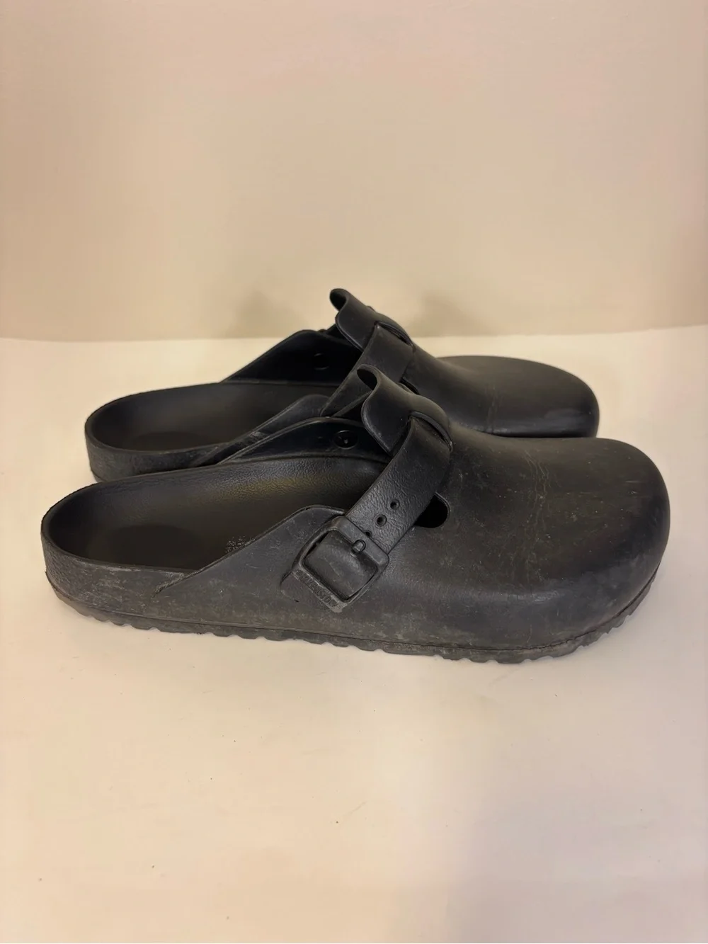 Birkenstock Black Slip-On Adjustable Buckle Clog 45 = Men’s 12-12.5